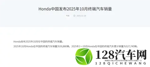 神车飞度月销量只剩十几台！本田10月销量下降206%-2