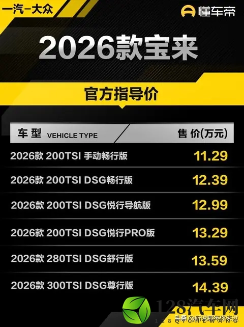 2026款大众宝来上市，价格不变1129万起，配置缩水严重-3