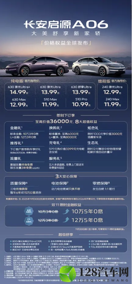 1099万-1499万！长安启源A06上市-1