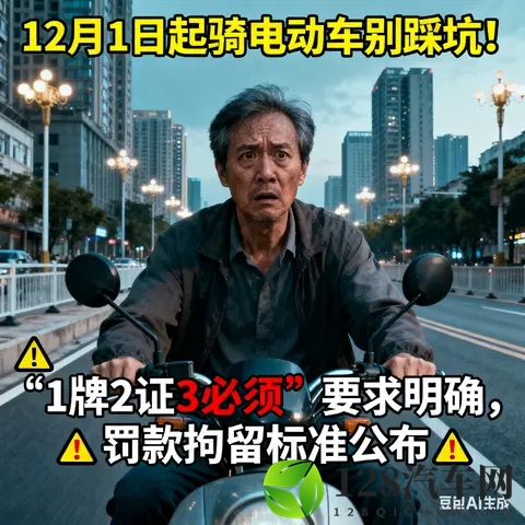 12月1日起骑电动车别踩坑！“1牌2证3必须”要求明确，罚款公布-1